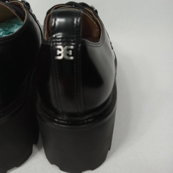 SAM EDELMAN 'Monna' Black Lug Sole Lace-up Oxford Womens Size 8 - Picture 12 of 15